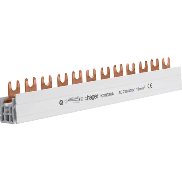 Hager Phasenschiene 3p,16qmm,12mod,Gabel KDN380A
